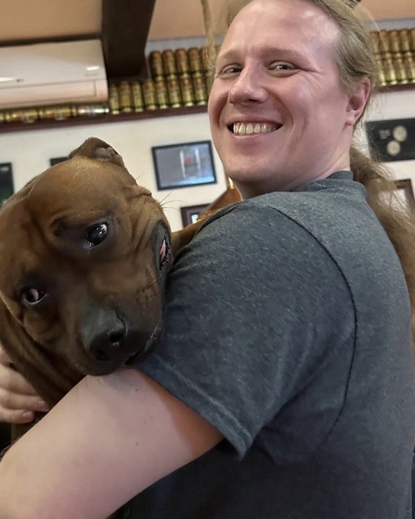 Ivan, founder of Copersil Technologies, with his dog